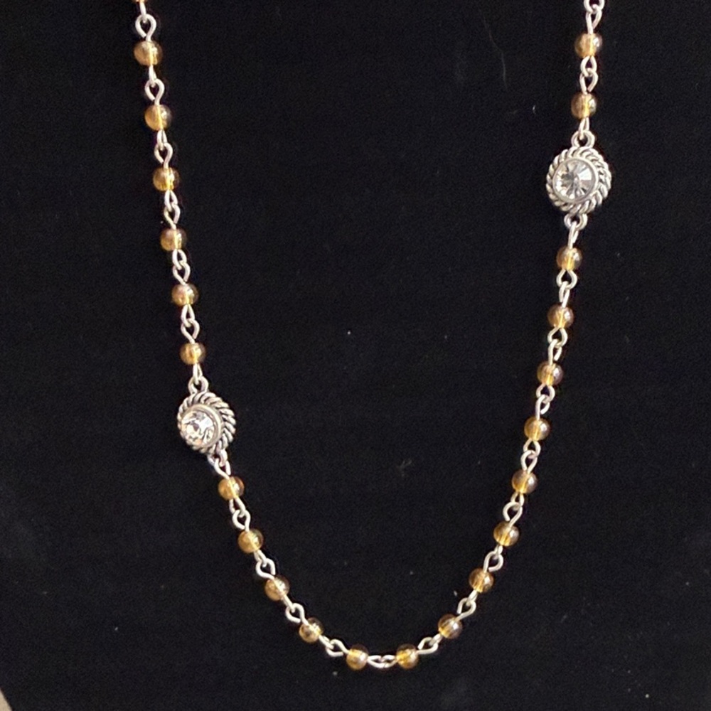 VSA WRAP – 4MM BROWN BEADED NECKLACE - NWT
